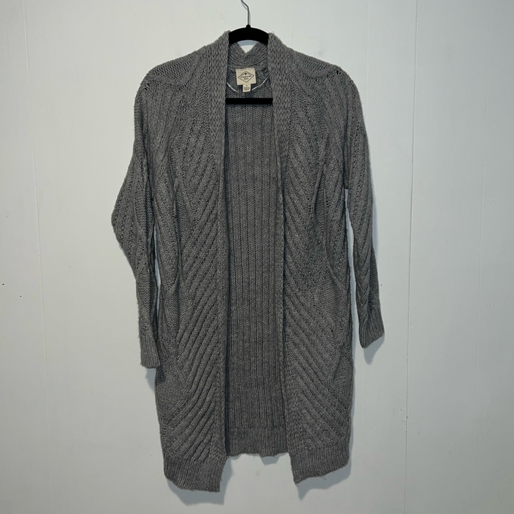 *St John’s Bay Women’s Open Gray Cardigan Sweater No Pockets 1072